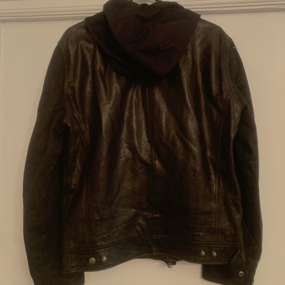 John Varvatos hooded leather jacket, Men’s small - Picture 2 of 4
